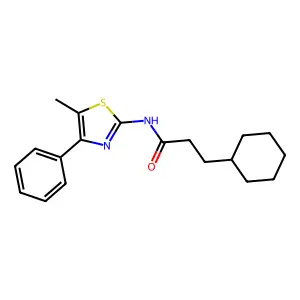 3-cyclohexyl-N-(5-methyl-4-phenyl-1,3-thiazol-2-yl)propanamide structure