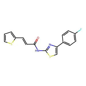 (E)-N-[4-(4-fluorophenyl)-1,3-thiazol-2-yl]-3-thiophen-2-ylprop-2-enamide structure