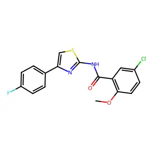 5-chloro-N-[4-(4-fluorophenyl)-1,3-thiazol-2-yl]-2-methoxybenzamide structure