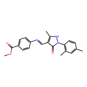 methyl 4-[[(Z)-[1-(2,4-dimethylphenyl)-3-methyl-5-oxopyrazol-4-ylidene]methyl]amino]benzoate structure