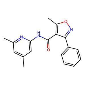 N-(4,6-dimethylpyridin-2-yl)-5-methyl-3-phenyl-1,2-oxazole-4-carboxamide structure