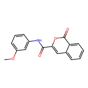 N-(3-methoxyphenyl)-1-oxo-1H-isochromene-3-carboxamide structure