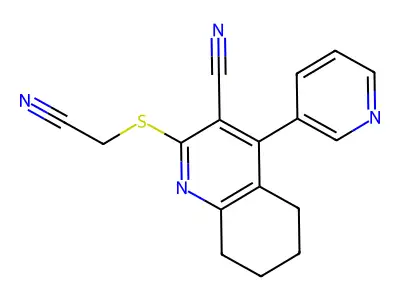 2-(cyanomethylsulfanyl)-4-pyridin-3-yl-5,6,7,8-tetrahydroquinoline-3-carbonitrile structure