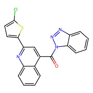 Benzotriazol-1-yl-[2-(5-chlorothiophen-2-yl)quinolin-4-yl]methanone structure