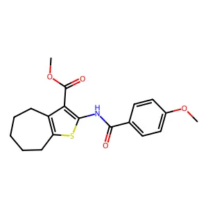 methyl 2-[(4-methoxybenzoyl)amino]-5,6,7,8-tetrahydro-4H-cyclohepta[b]thiophene-3-carboxylate structure