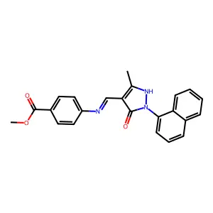 methyl 4-[[(Z)-(3-methyl-1-naphthalen-1-yl-5-oxopyrazol-4-ylidene)methyl]amino]benzoate structure