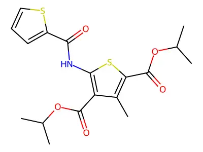 Dipropan-2-yl 3-methyl-5-(thiophene-2-carbonylamino)thiophene-2,4-dicarboxylate structure