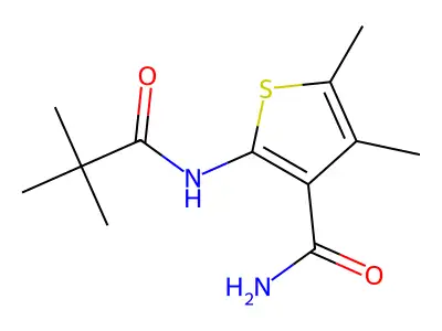 4,5-Dimethyl-2-pivalamidothiophene-3-carboxamide structure