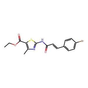 ethyl 2-[[(E)-3-(4-bromophenyl)prop-2-enoyl]amino]-4-methyl-1,3-thiazole-5-carboxylate structure