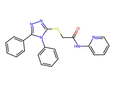 2-[(4,5-Diphenyl-4H-1,2,4-triazol-3-yl)thio]-N-2-pyridinylacetamide structure