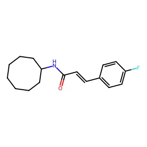 N-cyclooctyl-3-(4-fluorophenyl)prop-2-enamide structure