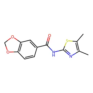 N-(4,5-dimethyl-1,3-thiazol-2-yl)-1,3-benzodioxole-5-carboxamide structure
