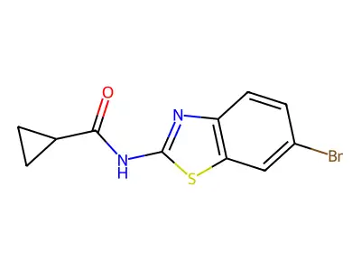 N-(6-bromo-1,3-benzothiazol-2-yl)cyclopropanecarboxamide structure