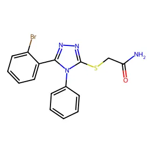 2-{[5-(2-bromophenyl)-4-phenyl-4H-1,2,4-triazol-3-yl]sulfanyl}acetamide structure