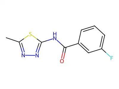 3-fluoro-N-(5-methyl-1,3,4-thiadiazol-2-yl)benzamide structure
