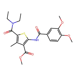 methyl 5-(diethylcarbamoyl)-2-[(3,4-dimethoxybenzoyl)amino]-4-methylthiophene-3-carboxylate structure