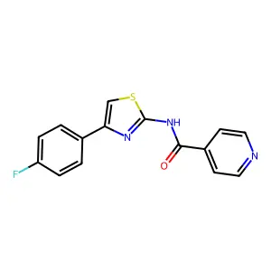 N-[4-(4-fluorophenyl)-1,3-thiazol-2-yl]pyridine-4-carboxamide structure