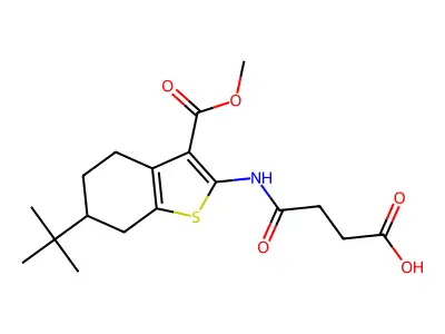 4-[(6-tert-butyl-3-methoxycarbonyl-4,5,6,7-tetrahydro-1-benzothiophen-2-yl)amino]-4-oxobutanoic acid structure