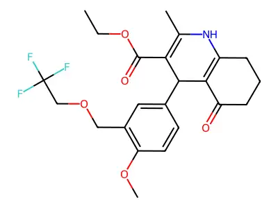 ethyl 4-{4-methoxy-3-[(2,2,2-trifluoroethoxy)methyl]phenyl}-2-methyl-5-oxo-1,4,5,6,7,8-hexahydroquinoline-3-carboxylate structure