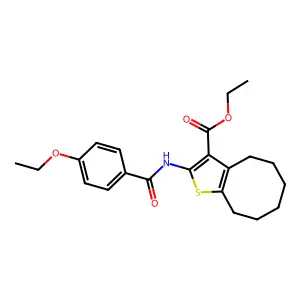 ethyl 2-{[(4-ethoxyphenyl)carbonyl]amino}-4,5,6,7,8,9-hexahydrocycloocta[b]thiophene-3-carboxylate structure