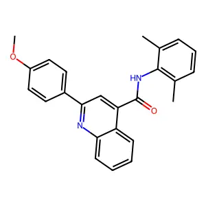 N-(2,6-dimethylphenyl)-2-(4-methoxyphenyl)quinoline-4-carboxamide structure