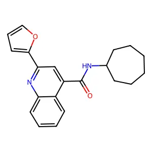 N-cycloheptyl-2-(furan-2-yl)quinoline-4-carboxamide structure
