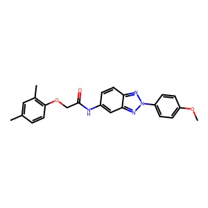 2-(2,4-dimethylphenoxy)-N-[2-(4-methoxyphenyl)benzotriazol-5-yl]acetamide structure