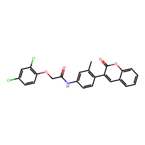 2-(2,4-dichlorophenoxy)-N-[3-methyl-4-(2-oxo-2H-chromen-3-yl)phenyl]acetamide structure