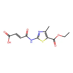 (2E)-4-{[5-(ethoxycarbonyl)-4-methyl-1,3-thiazol-2-yl]amino}-4-oxobut-2-enoic acid structure
