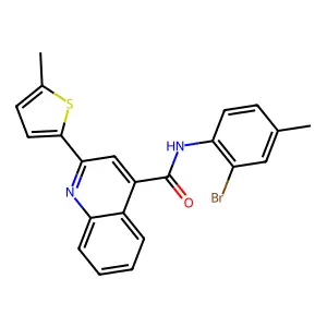 N-(2-bromo-4-methylphenyl)-2-(5-methyl-2-thienyl)-4-quinolinecarboxamide structure