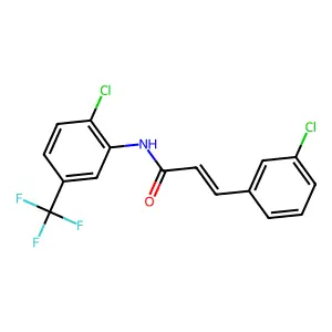 (E)-3-(3-chlorophenyl)-N-[2-chloro-5-(trifluoromethyl)phenyl]prop-2-enamide structure