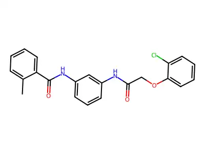 N-[3-[[2-(2-chlorophenoxy)acetyl]amino]phenyl]-2-methylbenzamide structure