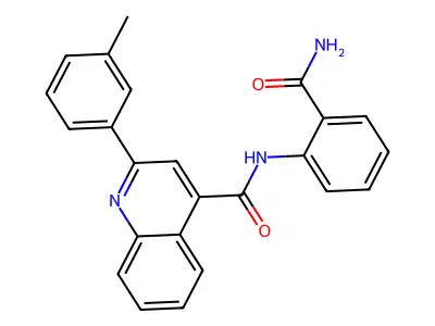 N-(2-carbamoylphenyl)-2-(3-methylphenyl)quinoline-4-carboxamide structure