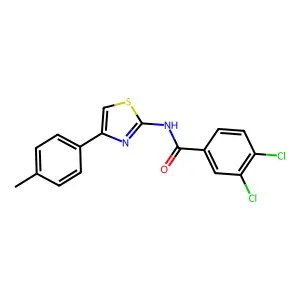 3,4-dichloro-N-[4-(4-methylphenyl)-1,3-thiazol-2-yl]benzamide structure