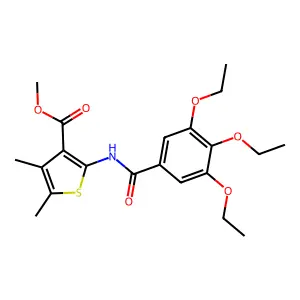 Methyl 4,5-dimethyl-2-[(3,4,5-triethoxybenzoyl)amino]thiophene-3-carboxylate structure