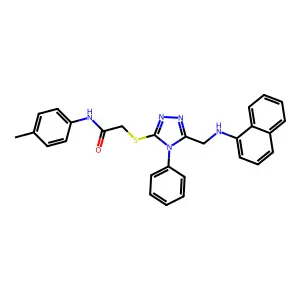 N-(4-methylphenyl)-2-({5-[(1-naphthylamino)methyl]-4-phenyl-4H-1,2,4-triazol-3-yl}sulfanyl)acetamide structure