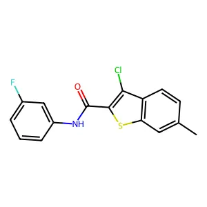3-chloro-N-(3-fluorophenyl)-6-methyl-1-benzothiophene-2-carboxamide structure