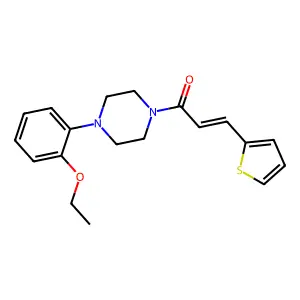 (E)-1-[4-(2-ethoxyphenyl)piperazin-1-yl]-3-thiophen-2-ylprop-2-en-1-one structure