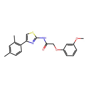 N-[4-(2,4-dimethylphenyl)-1,3-thiazol-2-yl]-2-(3-methoxyphenoxy)acetamide structure