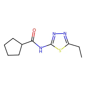 N-(5-ethyl-1,3,4-thiadiazol-2-yl)cyclopentanecarboxamide structure