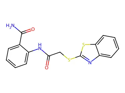 2-{[(1,3-Benzothiazol-2-ylsulfanyl)acetyl]amino}benzamide structure