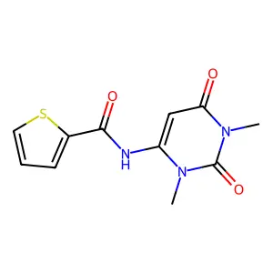 N-(1,3-dimethyl-2,6-dioxopyrimidin-4-yl)thiophene-2-carboxamide structure
