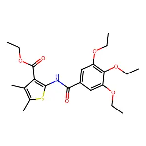 Ethyl 4,5-dimethyl-2-[(3,4,5-triethoxybenzoyl)amino]-3-thiophenecarboxylate structure