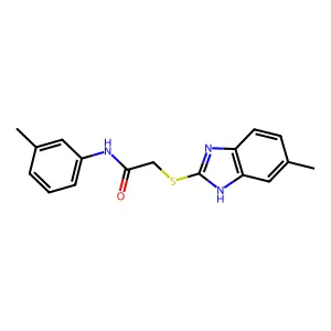 2-[(5-methyl-1H-benzimidazol-2-yl)sulfanyl]-N-(3-methylphenyl)acetamide structure
