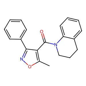 5-Methyl-3-phenylisoxazol-4-yl 1,2,3,4-tetrahydroquinolyl ketone structure