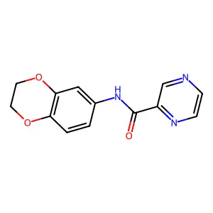 N-(2,3-dihydro-1,4-benzodioxin-6-yl)pyrazine-2-carboxamide structure