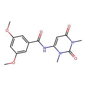N-(1,3-dimethyl-2,6-dioxopyrimidin-4-yl)-3,5-dimethoxybenzamide structure