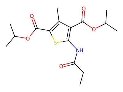 Diisopropyl 3-methyl-5-(propionylamino)-2,4-thiophenedicarboxylate structure