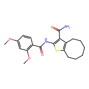 2-[(2,4-dimethoxybenzoyl)amino]-4,5,6,7,8,9-hexahydrocycloocta[b]thiophene-3-carboxamide structure