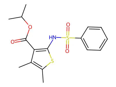 Propan-2-yl 2-(benzenesulfonamido)-4,5-dimethylthiophene-3-carboxylate structure